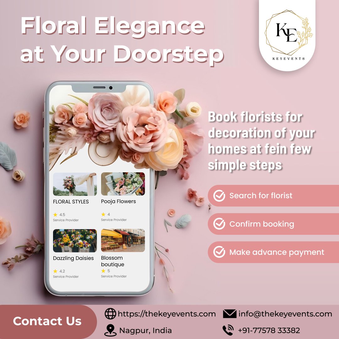keyeventsngp's tweet photo. Elevate your event planning experience with our user-friendly application! 🌸 Book florists for your special occasions from the comfort of your home.
🌐 https://t.co/h6QkMDyN31

#EventFloralElegance #FlowersAtYourFingertips #Keyevents #EventPlanner #NagpurEventDecor #Nagpur https://t.co/DQmYFQ72gB