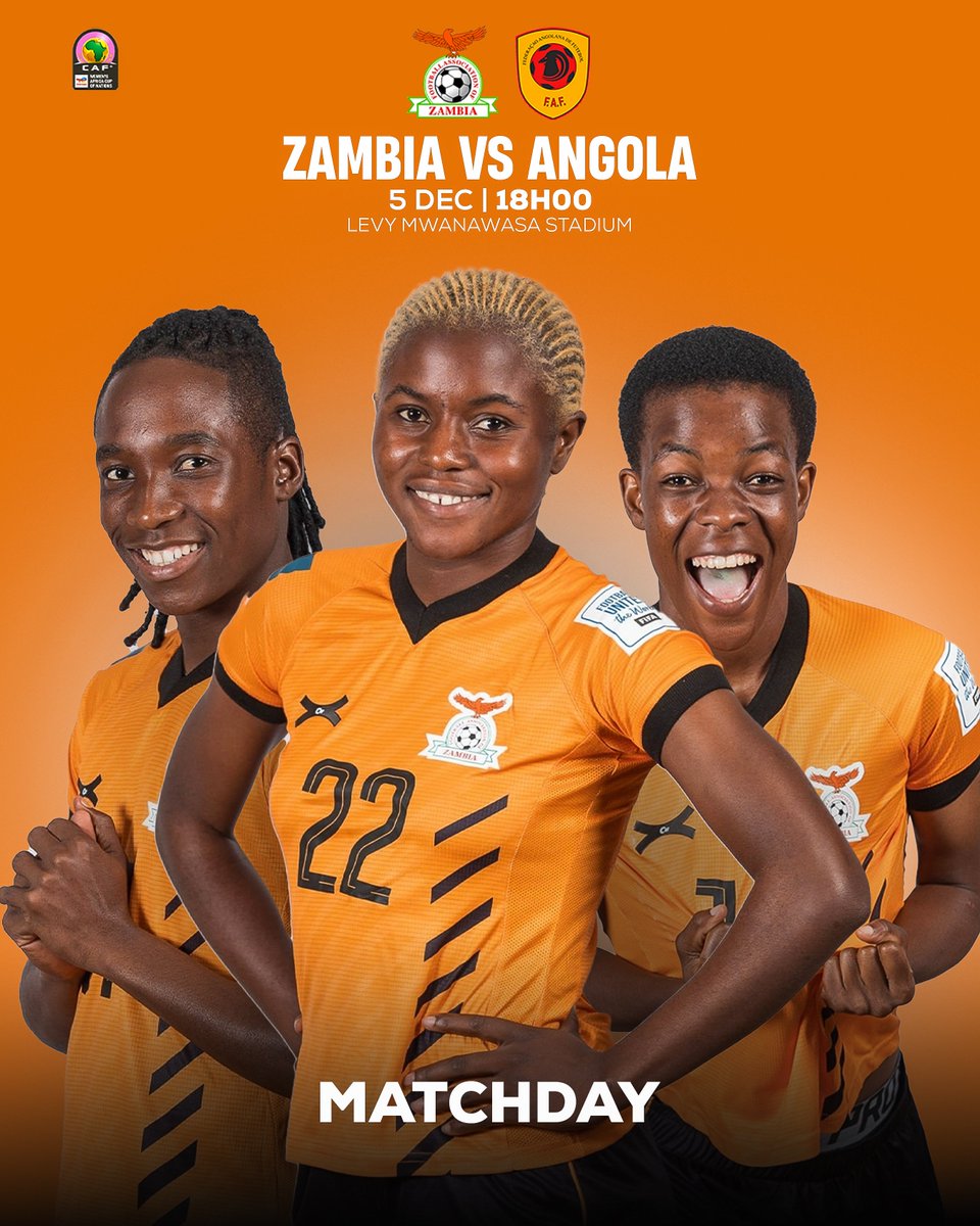 FAZFootball's tweet photo. IT'S MATCHDAY! See you at Levy! #WeAreCopperQueens #WAFCONQualifiers #ZAMANG https://t.co/PhLjnxPEfm