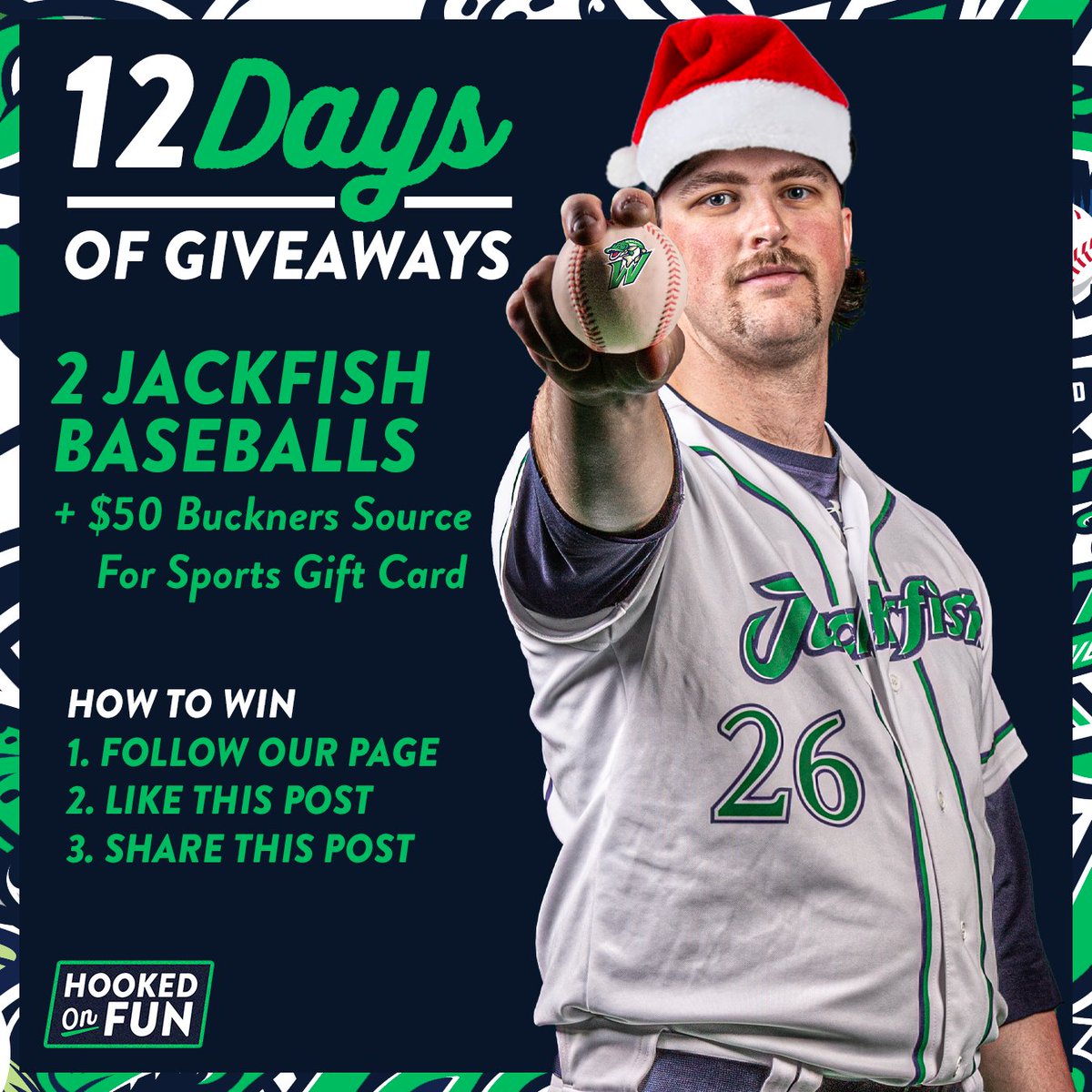 Nothing like a Scotty G handlebar stache to get you fired up for Day 5! 👨 Win two Jackfish logo baseballs and a $50 Buckner's Source for Sports Gift Card! 🎁 1. Follow us 2. Like this post 3. Share this post Winner to be announced at 3pm