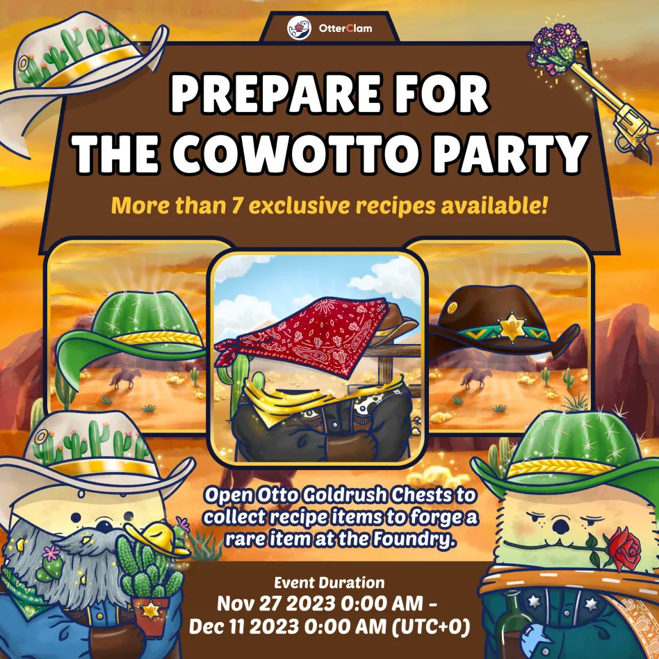 OtterClam's tweet photo. Bust open an #OttoGoldrush themed chest and gather those recipe items to whip up some downright marvelous themed #NFTCollectibles over at The Foundry! ππ¨
Head on over to The Foundry TODAY! π₯π οΈ
#NFTsales #PolygonNFTs #ForgeFun https://t.co/bg10bwfrsn