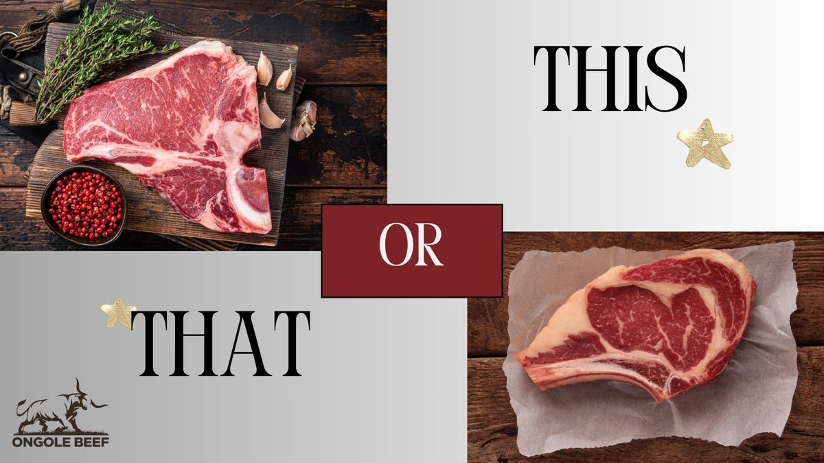 Let's sizzle up the season and savor the perfect cut. Which would you prefer on your plate this festive season: the rich tenderness of a T-bone steak or the robust flavor of a ribeye steak?

#PremiumAgedBeef
#OngoleBeef
#SteakShowdown
#SavorTheFlavor
#ThisorThat