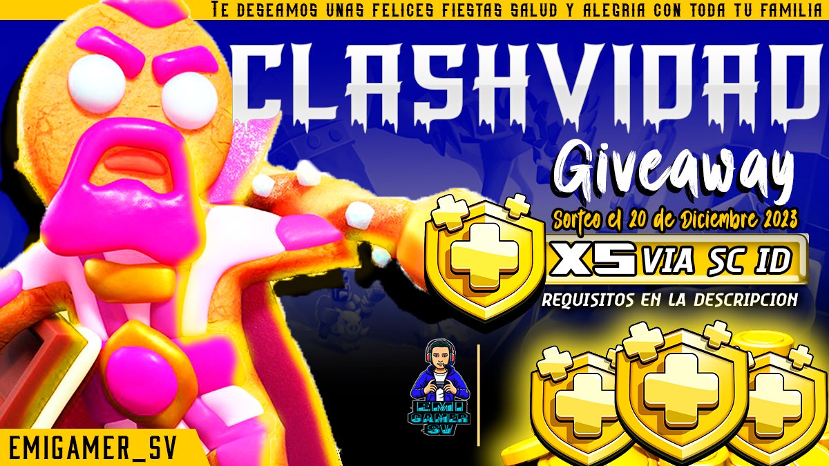 ⚠️GIVE AWAY TIME⚠️
Requisitos👇

✅Seguir a <a href="/Ort2Cesarleonel/">Cesar leonel Ortega trejo</a>
✅Seguirme en twich
Emigamer_sv. 
✅Etiquetar a dos amigos. 
✨Feliz #CLASHVIDAD🎇🧨🎈🍪🎉🥳🎄 #clashofclans✨

🎄✨FELICES FIESTAS✨🎄