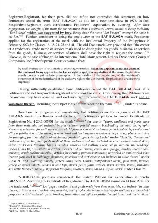 News5PH's tweet photo. Kinansela na ng Intellectual Property Office of the Philippines  (IPOPHIL) ang Trademark Registration ng Tape Inc. para sa 'Eat Bulaga'  ngayong Martes, December 5. #News5 https://t.co/27t3RubGx8