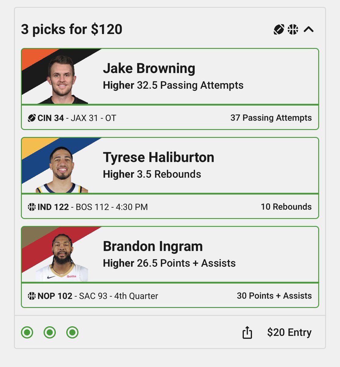 WeezyProps's tweet photo. Tell me, what are you waiting for? 

Come join the 1,000+ members who are cashing out with us daily in the discord. 🍀

Just a few examples from tonight 👇 

It’s time. This is the sign you needed to join, here’s the link: https://t.co/sKVs8iRF8h

#PrizePicks | #GamblingTwitter https://t.co/pnTbyXlPup