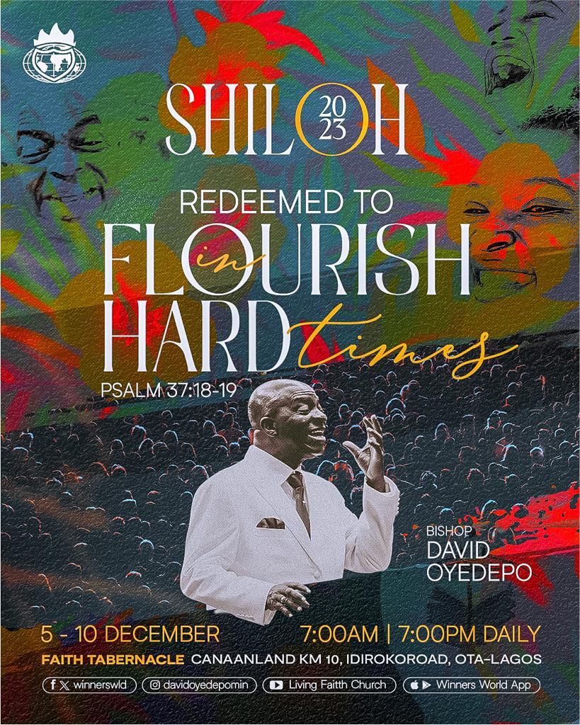 I'm redeemed to flourish in hard times indeed! #Shiloh2023

Make it a date with God .