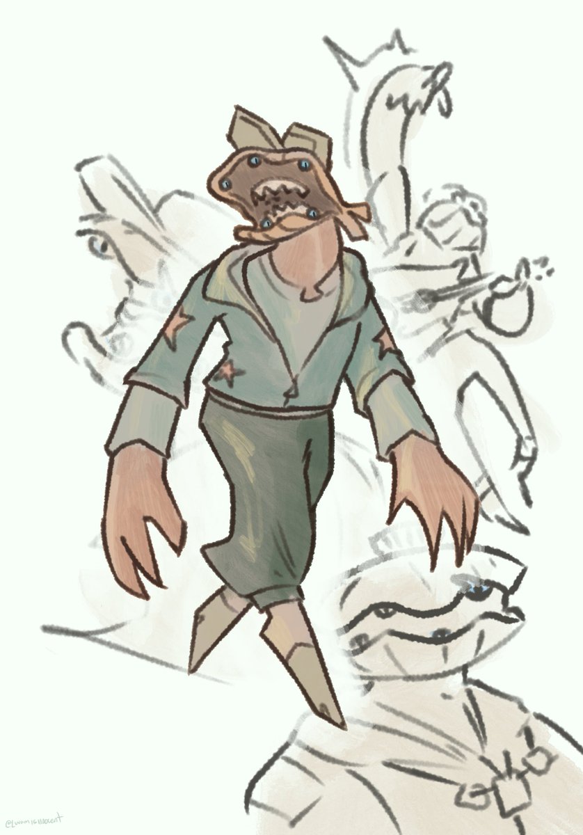 Scallop guy doodle as a break from class stuff