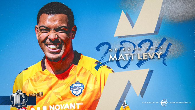 usasupersoccer's tweet photo. Charlotte Independence has re-signed goalkeeper Matt Levy and midfielder Rayan Djedje for the 2024 USL League One season.
#LeagueOneDayOne #WeAreCLT #char10tte https://t.co/mLp1YUrm9d
