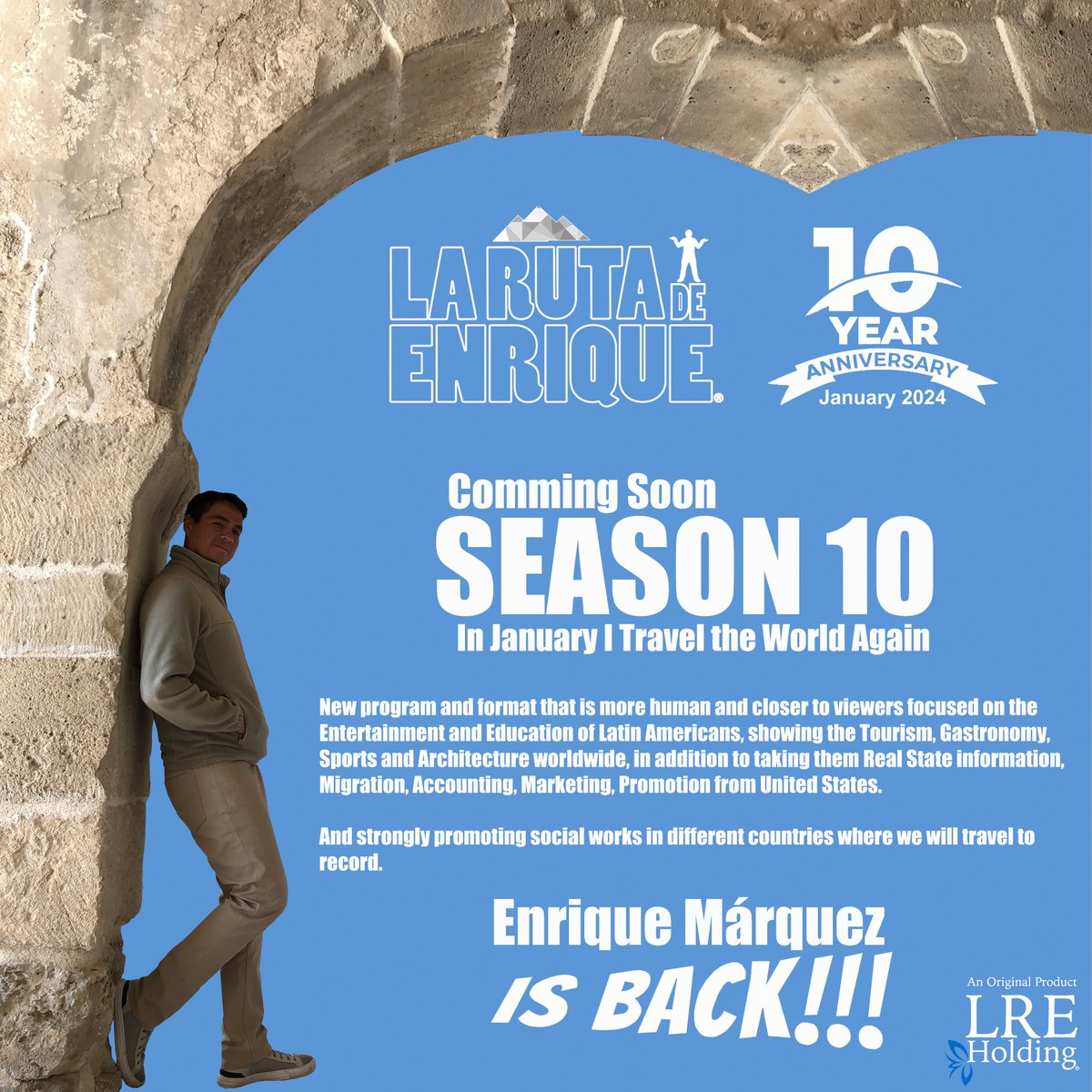 New program and format that is more human and closer to viewers focused on the Entertainment and Education of Latin Americans and strongly promoting social works in different countries where we will travel to record.