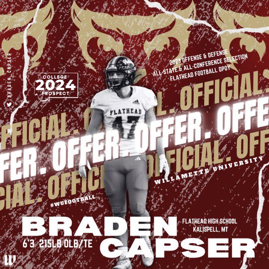 I’m thrilled to announce that I’ve been offered the chance to play football and pursue my education at Willamette. A big thank you to the amazing coaches and staff at Willamette for recognizing my potential and giving me this opportunity. #BearCats / @CoachDBOWU / <a href="/WillametteFB/">Willamette Football</a>