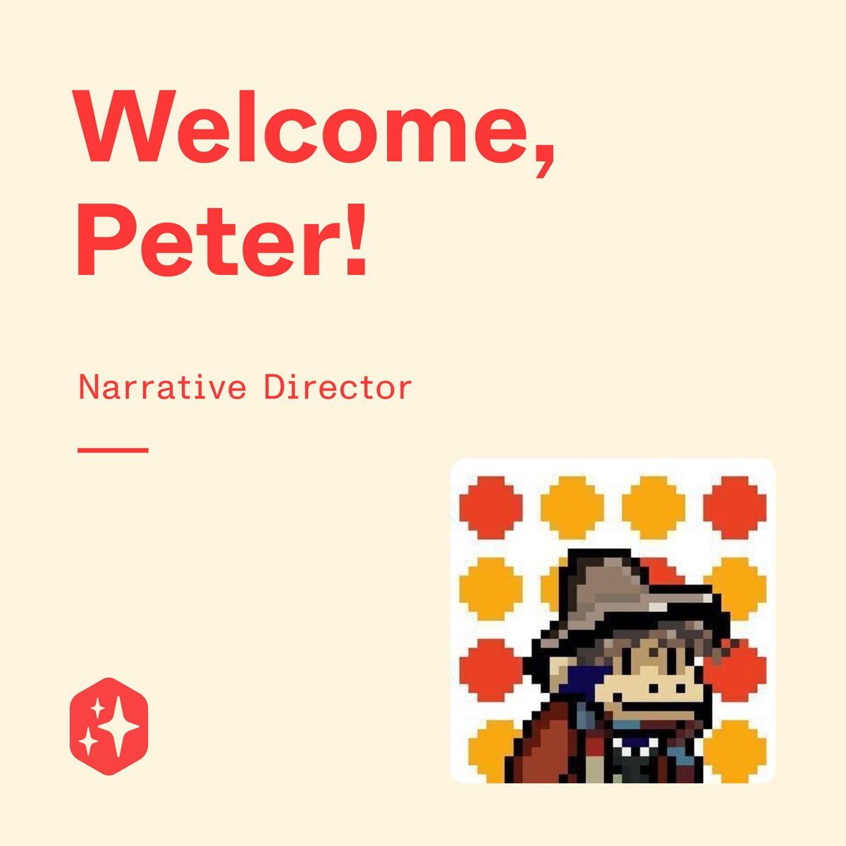 Huge welcome to <a href="/PeterDiCicco/">Peter Di Cicco</a> who joined the <a href="/Treasure_DAO/">Treasure</a> team today as our Narrative Director!

Peter's a 10-year animation industry veteran whose written everything from animation 📺 to comics 💥 to video games 🕹️. 

This includes stints at Nickelodeon where he got his first
