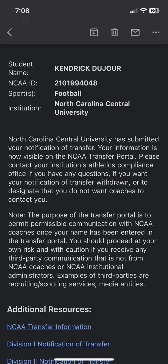 I am officially in the transfer portal dm for film!