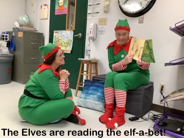 Each day in December we are doing a "Caption This" challenge.  Homerooms receive a daily picture of the school "elves".  The class with the best caption gets theirs posted! Check back daily! Mrs. Bogaert's Grade 2/3 Class came up with a clever caption for our first picture.