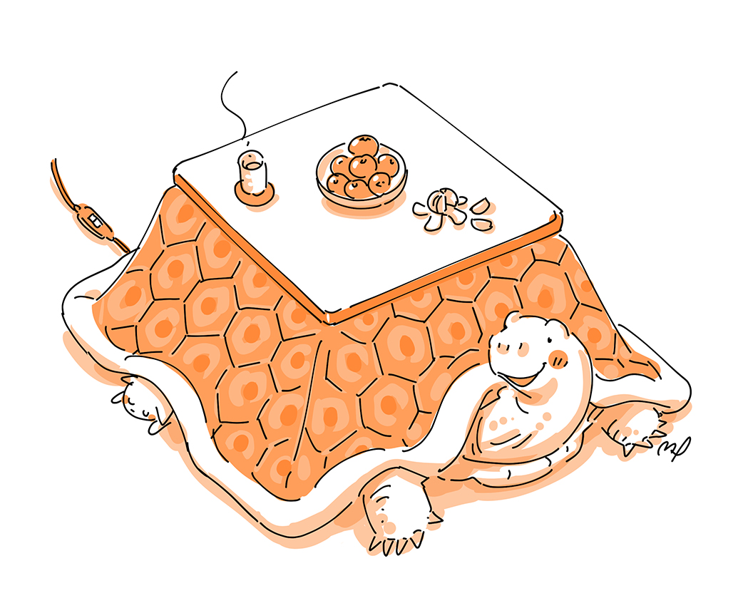 table kotatsu no humans food fruit mandarin orange white background  illustration images