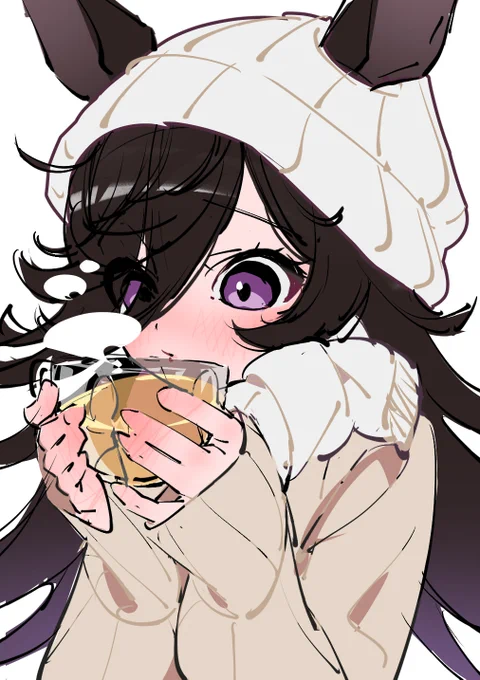 手がかじかんでうまく描けない時は、お腹の中から温める飲み物がおススメ!私は「ホットはちみつレモン生姜」を愛飲しています