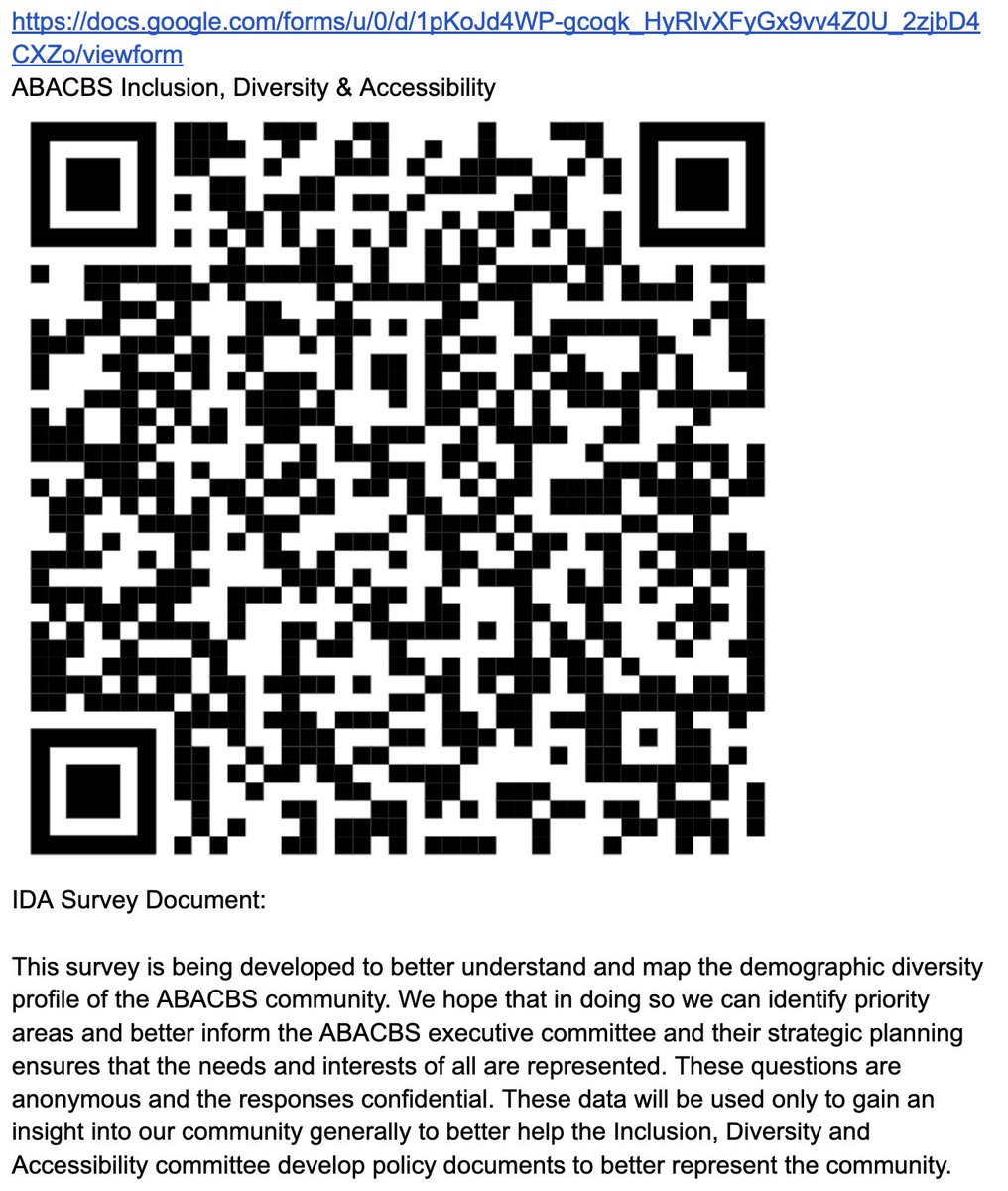 Got some time between talks? Fill out the @ABACBS survey! We want to know about you! Survey is anonymous and questions are optional. tinyurl.com/IDA23survey #abacbs23 #bioinformatics