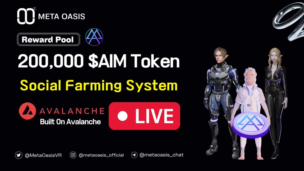 🧵$Aim Airdrop Gamble #Farming System Open! 
(Artificial Intelligence Metaverse)  $AIM🎯

meoasis.com/profile

🍀There's something Hidden about social farming and something else🍀

<a href="/GamingOnAvax/">Avalanche Gaming 🔺</a> <a href="/AvalancheKorea/">Avalanche Korea🔺🇰🇷</a> <a href="/AVAXDaily/">AVAX Daily 🔺</a>
<a href="/MOONSHOTWHALES/">CHINESE WHALES 我 🐳</a> <a href="/RoiSarak/">仮想戦士ロイ🔺</a>
<a href="/justinkim415/">Justin Kim</a> <a href="/songofolivia/">Olivia Song</a>