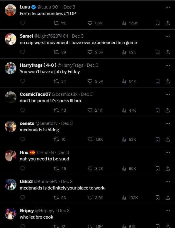 bro colin getting absolutely violated for this new fortnite movement 💀bro spent a year making this dogshit movement  fortnite can never start a new season good can it