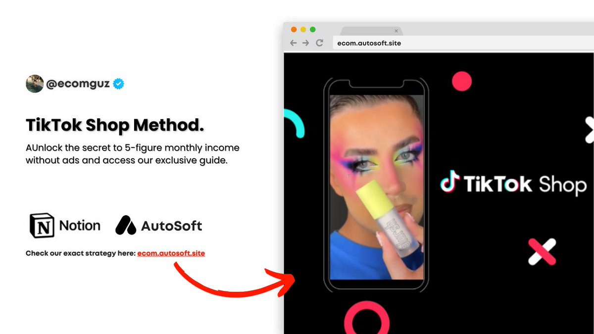 EcomMonte's tweet photo. 💰 From 0 to 5 Figures Monthly with #TikTokShop 

I'll reveal my step-by-step METHOD for scaling WITHOUT ads 

Over 412 brands have banked serious profits with THIS formula

Follow, Like &amp; Comment "MEHTOD" &amp; I'll DM it! https://t.co/u9cIsU2uS6