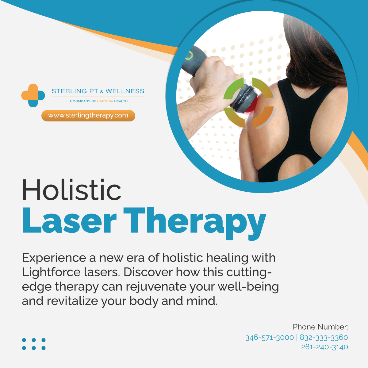 SterlingTherapy's tweet photo. Discover the power of holistic laser therapy and its transformative effects on well-being. Connect with us today to start your journey towards holistic healing.

#sterlingphysicaltherapy #sugarland #bellaire #stafford #Texas #HolisticLaserTherapy https://t.co/BriRgz5Ldv