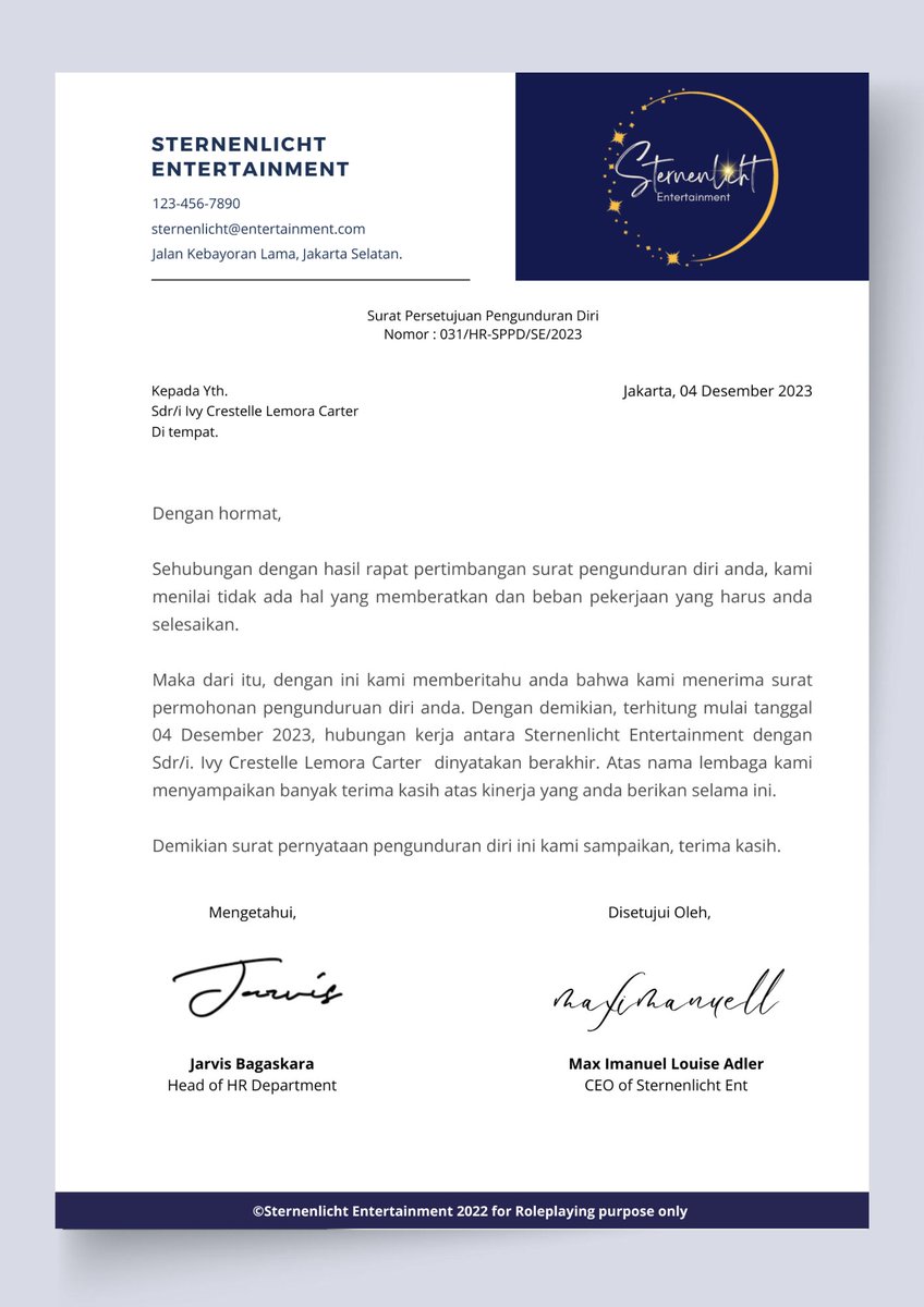 ㅤㅤㅤ
[ 📧 E-MAIL ]

To : <a href="/cherrierubie/">Audric, Ivy.</a>
From : sternenlichtoffice@gmail.com

Cc. 
olivernathaniel@sternenlicht.com
@phiderouge
maximanuell@sternenlicht.com
<a href="/saurjana/">𝐌𝐀𝐗 𝐈𝐌𝐀𝐍𝐔𝐄𝐋</a>
jeremiahwidjaja@sternenlicht.com
@SERENADEOFPAIN
ㅤㅤㅤ