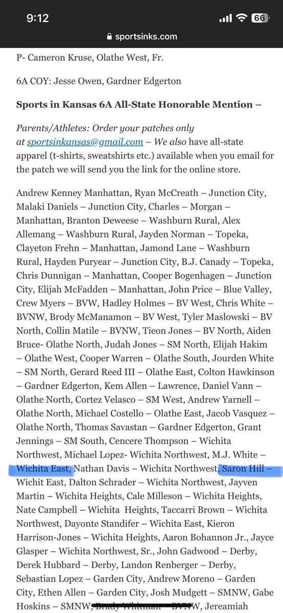 I am blessed to say that i have made Kansas 6A honorable mention All-state  team #AGTG