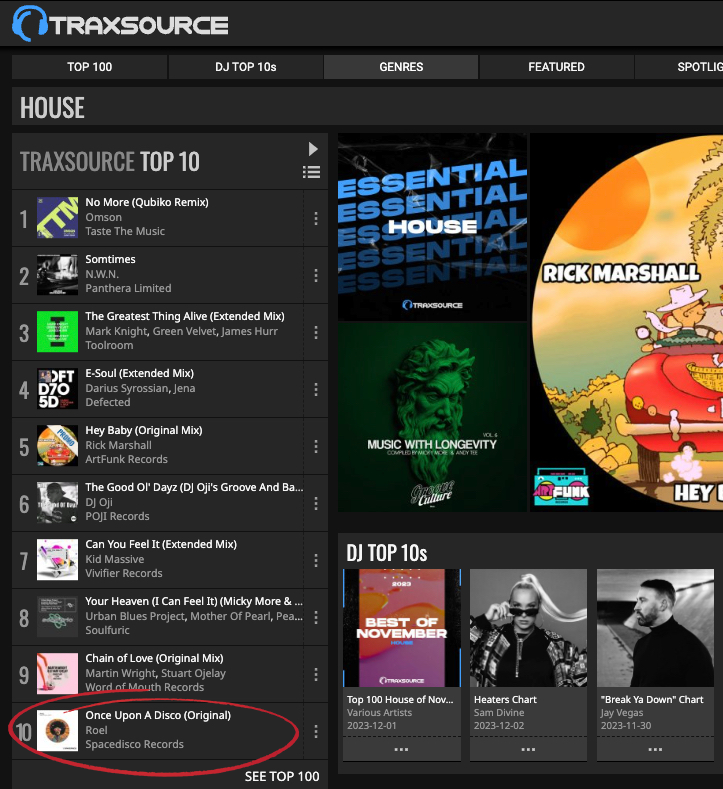 spacediscorecs's tweet image. "Once Upon a Disco" by @Roelindahouse just cracked the Top 10 House at @traxsource! traxsource.com/track/11634886… #HouseMusic #Spacedisco #Roel