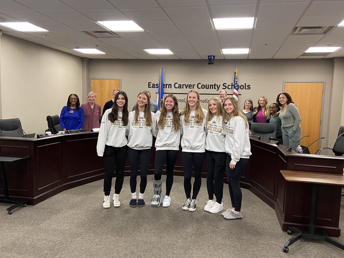 Capping it off: District 112 school board honoring our state team! #rollstorm