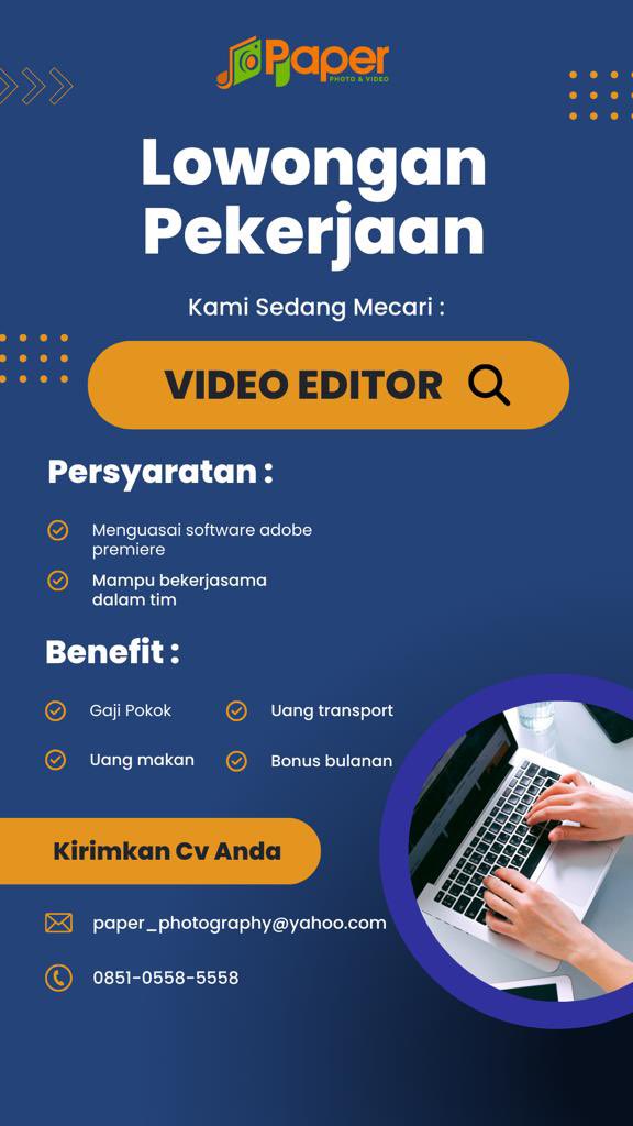 paper_photo's tweet photo. Join our team!!
#lowongankerjamalang #lowkermalang #dekave #freshgraduatedekave #um #ub #videoeditor #industrikreatif #infomalang https://t.co/jGKlJcQNz5