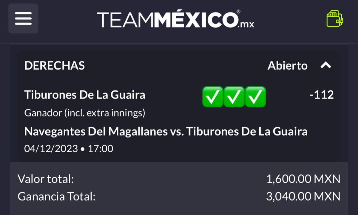 hugowx_'s tweet photo. Nos vamos con el Paso 2? Reto $1,600 a $20,000🪜

Paso 1. La Guaira ML (-112) ✅✅✅

Si no viste el paso 1 con el siguiente paso ganas!
O muchos están haciendo el reto de $160 a $2,000, el caso es ganar

Lo publico GRATIS si hay 2,000♥️🔄🗯️
Ya todos con Notificaciones Activas?🔔 https://t.co/LiBCCCp9f4