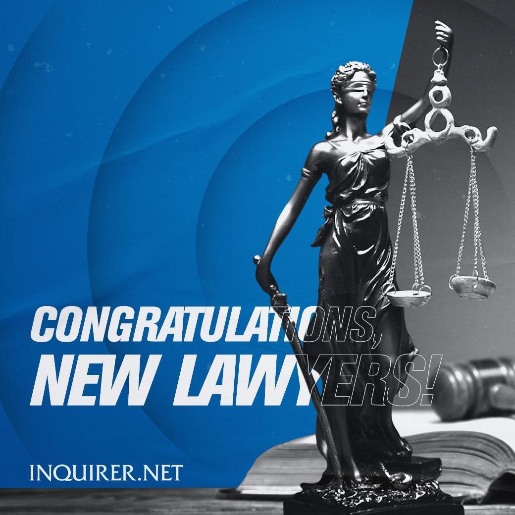 inquirerdotnet's tweet photo. WE ARE PROUD OF YOU!

Congratulations to our new lawyers!

For more #Bar2023 updates, visit https://t.co/kXvWH3Ce90 https://t.co/sTxxOOPEz8