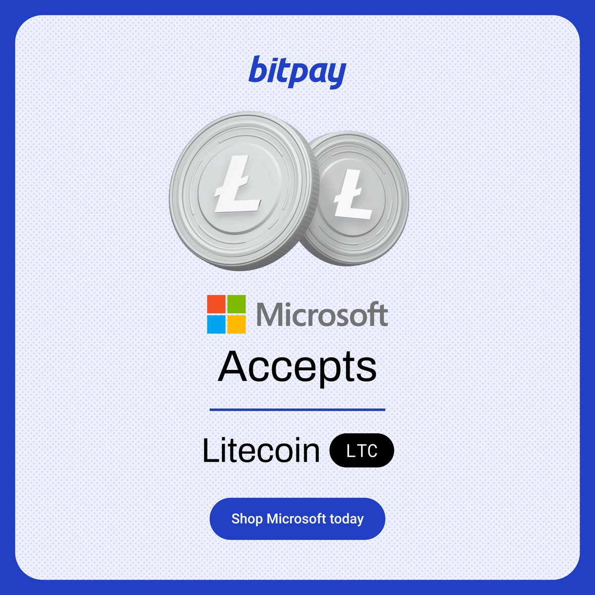 Upgrade your crypto game by topping up your @Microsoft account with @ Litecoin. @LTCfoundation #BitPay #crypto #Litecoin #LTC #Microsoft $LTC