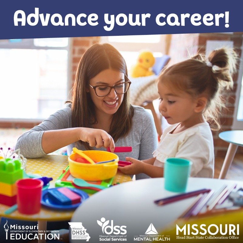 We want Missouri’s early childhood professionals to reach their career goals! T.E.A.C.H. MISSOURI scholarships can help you earn your CDA credentials as well as your associate’s, bachelor’s, or master’s degree. Learn more: advanceyourchildcarecareer.org