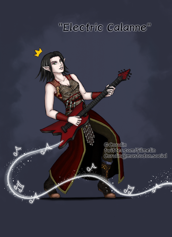 Silmelin's tweet photo. Electric Calanne :) Another Lord of the Rings Online drawing from 2022 :)

#lotro @lotro #lotr https://t.co/cuLM8RClOS