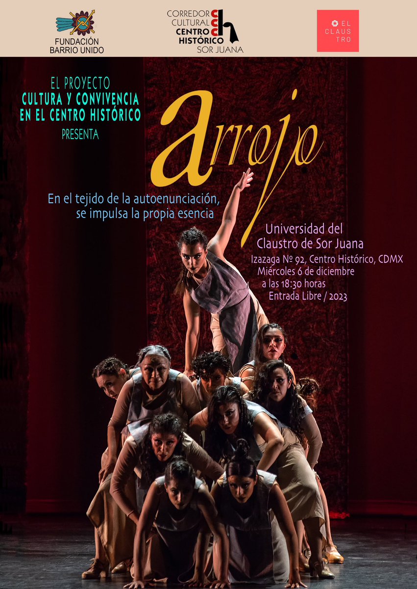 Corredor Cultural Centro Histórico (@corredorcentro) on Twitter photo Te invitamos este miércoles 6 en la Universidad del Claustro de Sor Juana, Danzariega nos acompaña para cerrar nuestras actividades del Proyecto Cultura y Convivencia en el Centro Histórico, entrada libre😊<a href="/sesuscraiz/">Angel Cruz</a> <a href="/ach_CDMX/">Autoridad del Centro Histórico</a> <a href="/Ricardojaral/">Ing. Arq. Ricardo Jaral Fernández</a> <a href="/06080observa/">06080 Observatorio Vecinal del Centro Histórico</a> <a href="/GobCDMX/">Gobierno de la Ciudad de México</a> <a href="/coralrevueltas/">Coral Revueltas</a> Te invitamos este miércoles 6 en la Universidad del Claustro de Sor Juana, Danzariega nos acompaña para cerrar nuestras actividades del Proyecto Cultura y Convivencia en el Centro Histórico, entrada libre😊<a href="/sesuscraiz/">Angel Cruz</a> <a href="/ach_CDMX/">Autoridad del Centro Histórico</a> <a href="/Ricardojaral/">Ing. Arq. Ricardo Jaral Fernández</a> <a href="/06080observa/">06080 Observatorio Vecinal del Centro Histórico</a> <a href="/GobCDMX/">Gobierno de la Ciudad de México</a> <a href="/coralrevueltas/">Coral Revueltas</a>