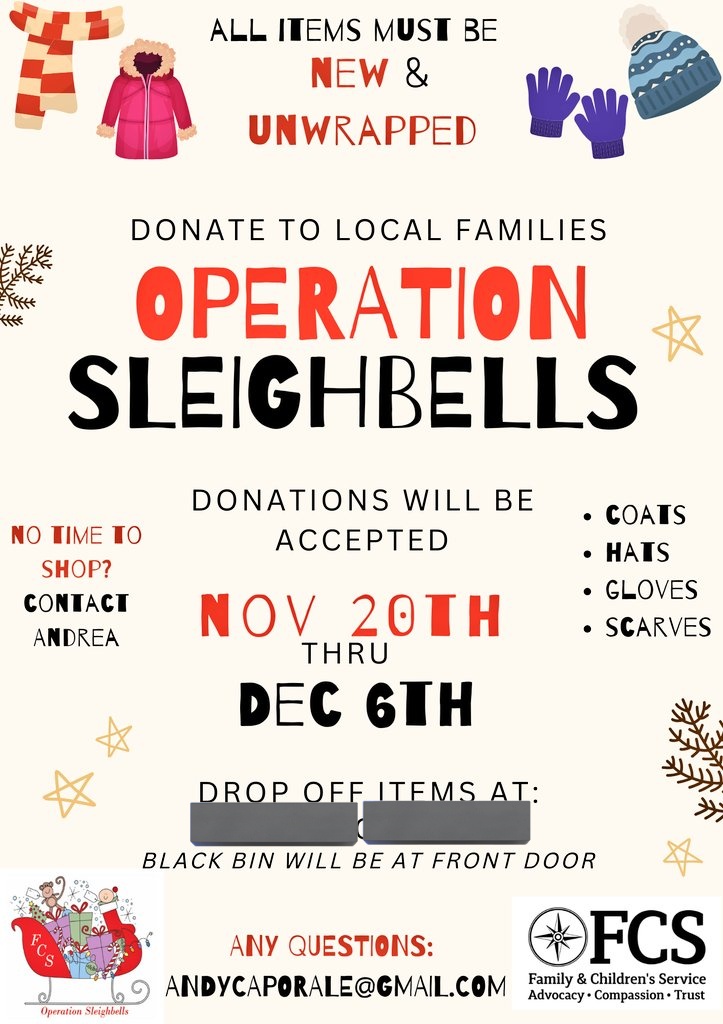Operation Sleigh Bells helps #monmouthcounty families during the holidays. Please donate new &amp; unwrapped coats, gloves, &amp; hats to <a href="/FCSMonmouth/">Family & Children's Service (FCS)</a>  Local drop off available. Thank you for helping others stay warm and feel joy this holiday season⛄🌲⛄

No time to shop? Contact me!