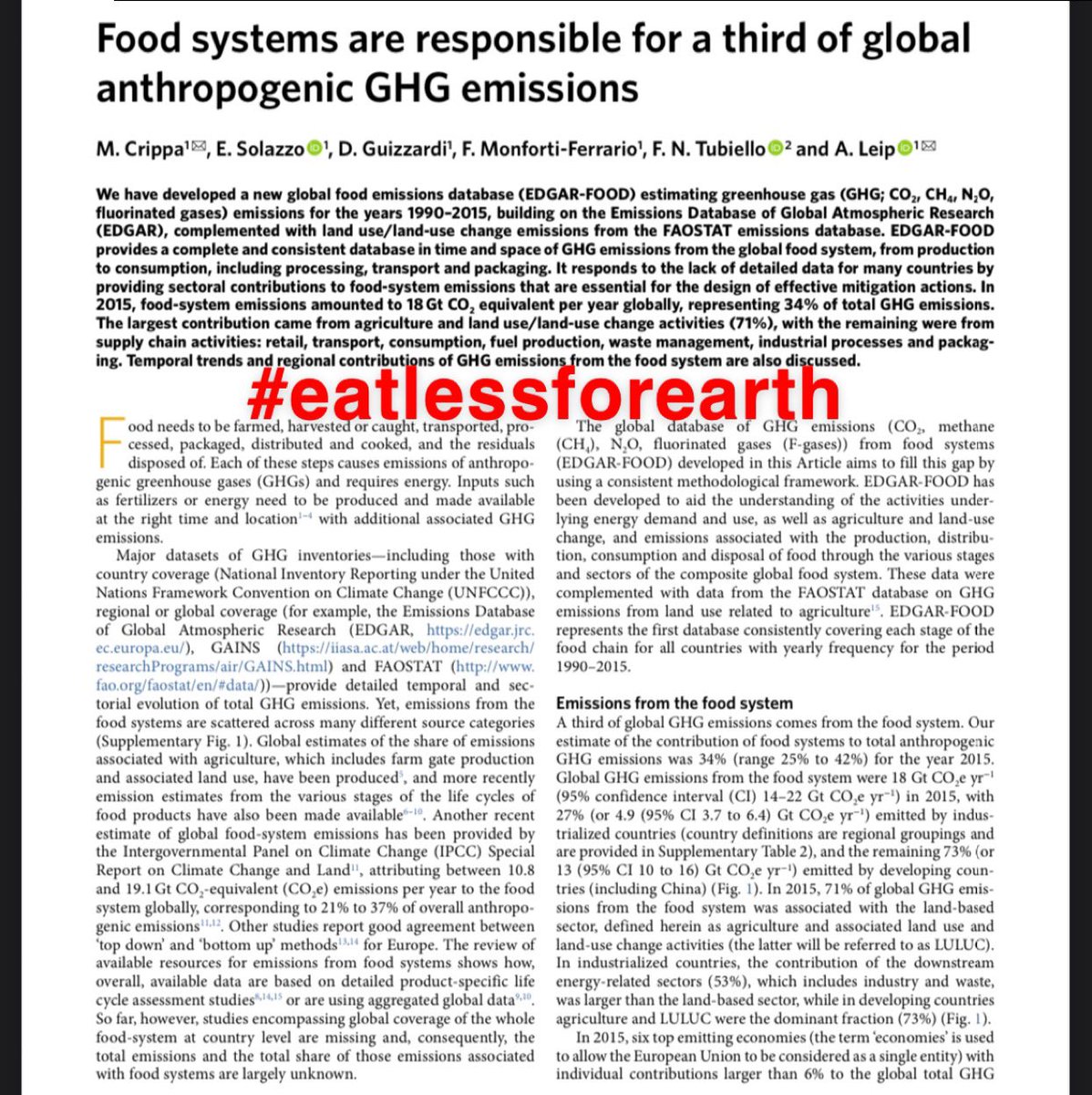 grannie_talk's tweet photo. Over 1/3 of human generated greenhouse gasses come from our food system. We can cut it by 30%! Just by eating less.

#eatlessforearth #ClimateAction #ClimateCrisis https://t.co/W6GSoeYpVB
