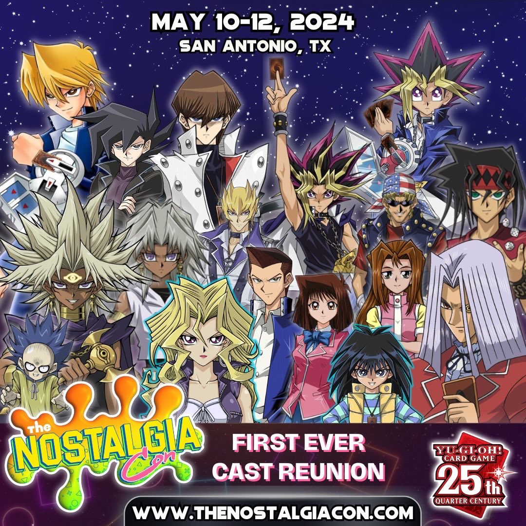 A Yu-Gi-Oh! CAST REUNION! This is a @4KidsFlashback dream come true! Let's  all meet in San Antonio in May!!! @TheNostalgiaCon ! #yugioh #4kids #2000s  #nostalgia #sanantonio #texas #anime