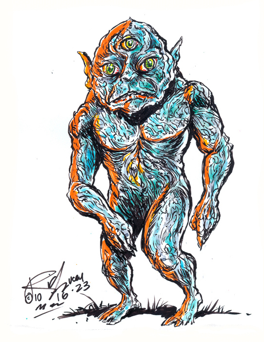 Thedocbot's tweet photo. #MondayMonster sort of day and past drawings still #ForSale 8.5x11 on slick paper. $20 plus postage to your area! Chills! #monsters #monsterart #painting #MonsterMonday #artforsale #originalart #draw #horror #HorrorCommunity #drawrick #artforsalebyartist #colorinkdrawing https://t.co/Y52Tc5wG5m