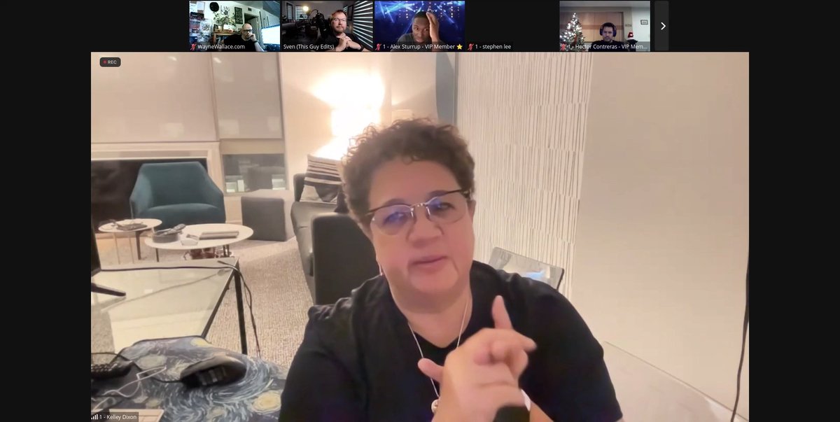 WallaceEdits's tweet photo. Thrilled to be on a Zoom learning from #film #editor #KelleyDixon, who is known for cutting on Breaking Bad, Better Call Saul, Obi-Wan Kenobi and Wakanda Forever! ๐ฌโจ #EditRave #editing. #EditingMagic #KellyDixon #FilmEditing @kelleydixon @ThisGuyEdits https://t.co/7DHO3GdyZe