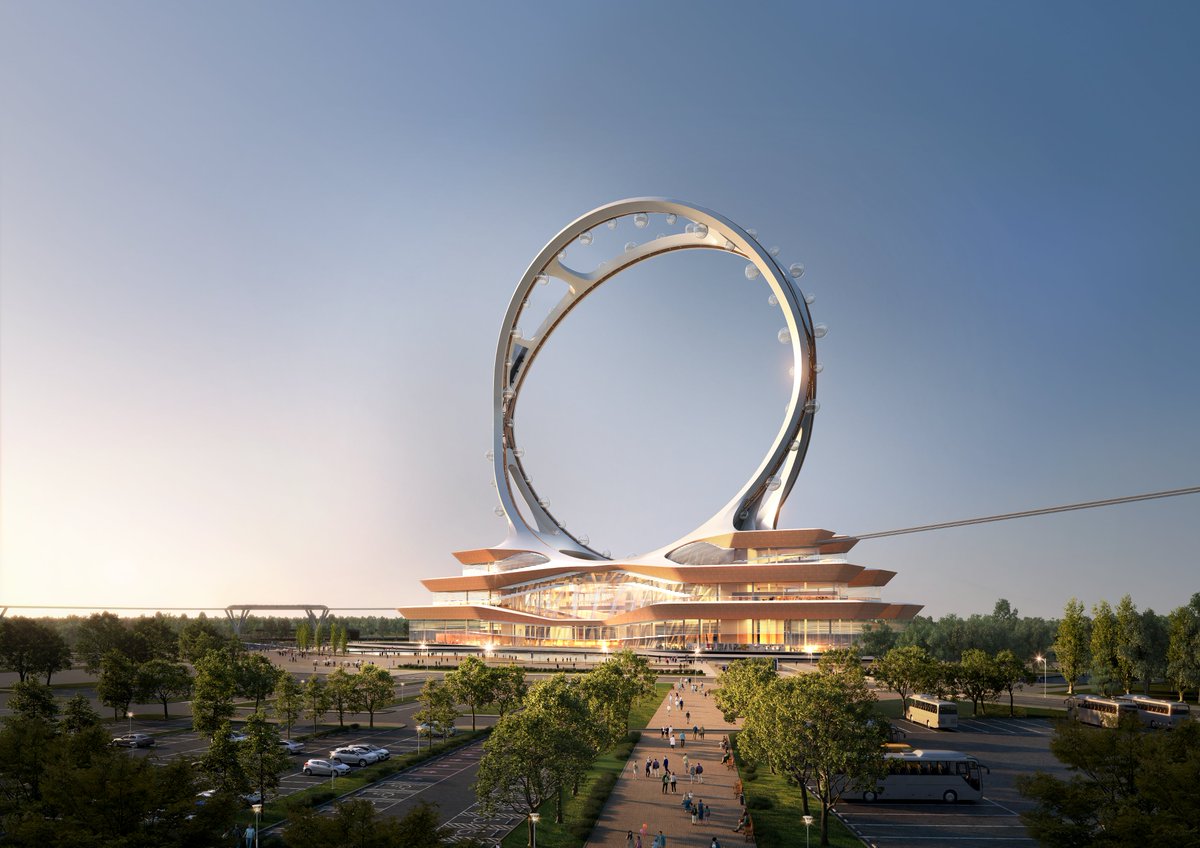 koryodynasty's tweet photo. Seoul City has unveiled the design of the "world's first" twin Ferris wheel, tentatively named Seoul Twin Eye, which will feature a unique design with two interlocking rings, 180m in diametre and capable of accommodating 1,440 passengers in 64 capsules. https://t.co/r6Ml892hkP