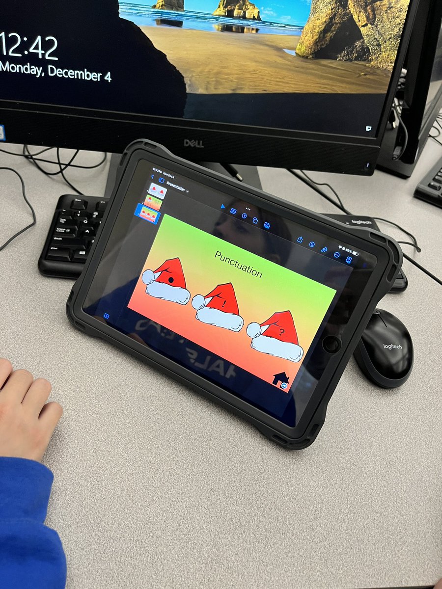 hiebert_amy's tweet photo. I ❤️ #applecoaching with @santoya_14! Jr High Ss in @MrsHill_HMS class created app prototypes in #keynote to teach 1st graders grammar. Best of all, 5th graders helped teach them how to create the prototypes! Creating with purpose &amp; cross grade collaboration… that’s good stuff! https://t.co/8vhO6N4xUY