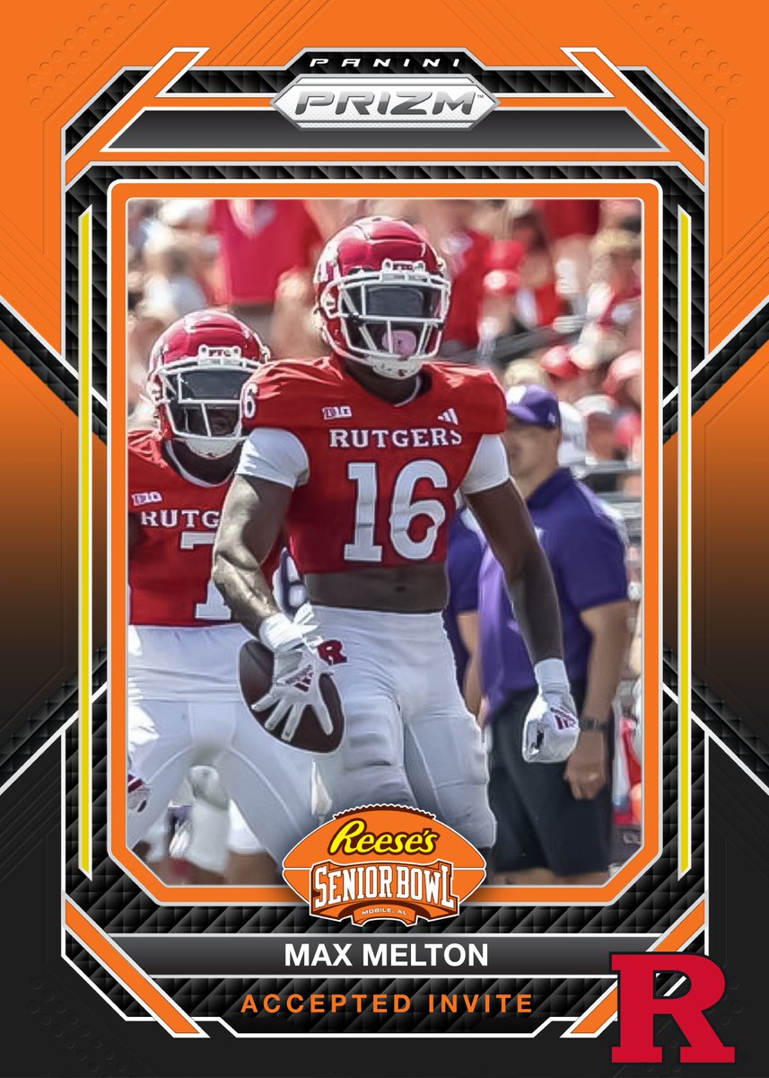 OFFICIAL! DB Max Melton @melton_max from @RFootball has accepted his invitation to the 2024 Reese's Senior Bowl! #CHOP 🪓 #TheDraftStartsInMOBILE™️ @JimNagy_SB @PaniniAmerica #RatedRookie