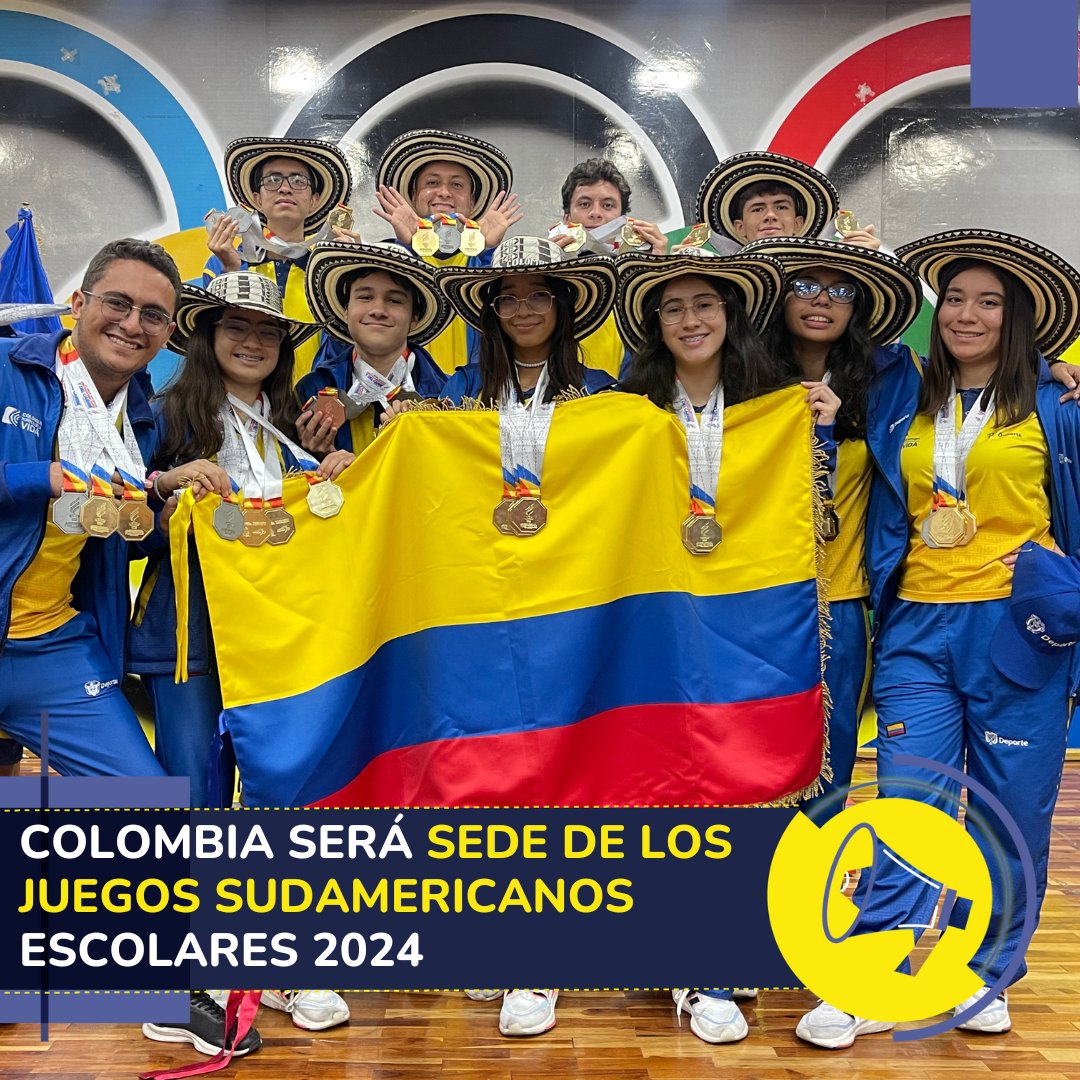 MinDeporteCol's tweet photo. 📢🇨🇴 ¡Anuncio importante! En la Asamblea de #CONSUDE, Colombia ha sido elegida unánimemente como próxima sede de los Juegos #SudamericanosEscolares2024. Un gran paso para el fortalecimiento deportivo y la integración regional.
🔗 https://t.co/Hrf7Q8o0Zt
🧵👇 https://t.co/VAI0MiMdpn