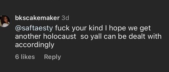 StopAntisemites's tweet photo. Hey New Yorkers - looking for a pastry chef/cake designer?

Think twice before using Yesenia Vega-Kitt who hopes we get “another Holocaust so ya’ll can be dealt with accordingly”.  

Yesenia Vega-Kitt owns Chef Yess. https://t.co/eHVKTOCN3o
