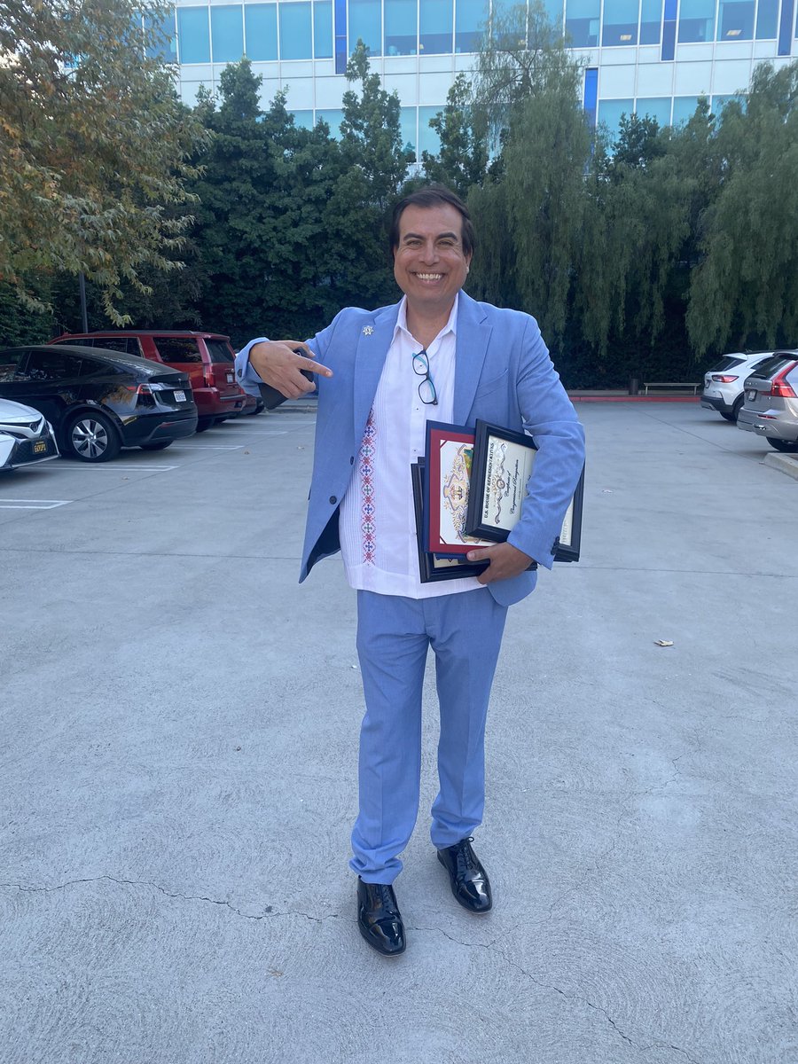 Big kudos to my husband. He’s been an #environmentalcrusader for more than 20 years. Enrique has fought tirelessly to protect vulnerable communities from toxic harm and today he received Congressional Recognition. He also got the Hero Award from the State Assembly. #casafeschools