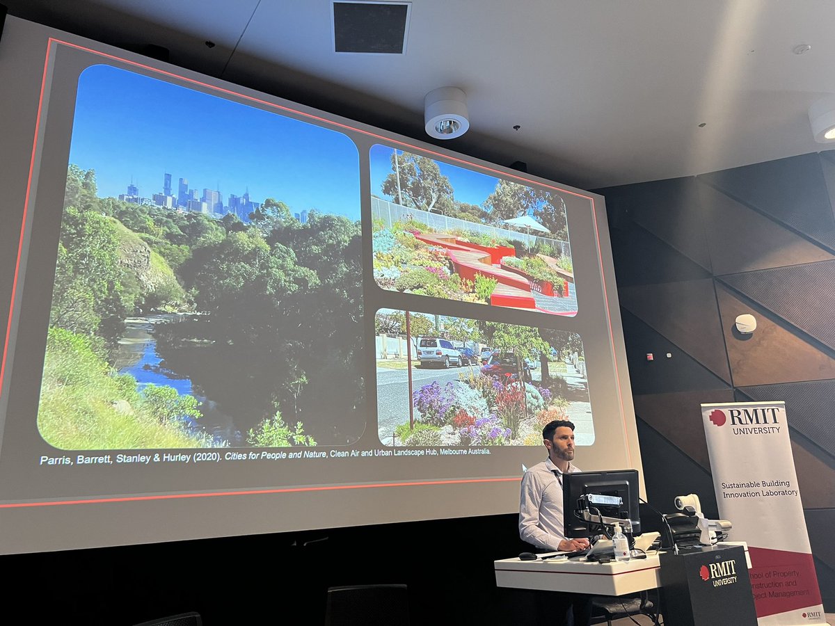 Prof @HurleyJoe of @RMIT_CUR addressing Day 2 plenary on urban policy and planning as countermeasure to #urbanheat. #IC2UHI2023 @RMIT @SBiLab #uhi #uhieffects #warmingcities #warmingclimate