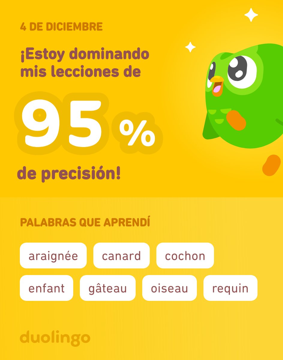 Ar_Chm's tweet photo. ¡Estoy aprendiendo francés en Duolingo! Es gratis, divertido y efectivo. https://t.co/wPFl8AMfya