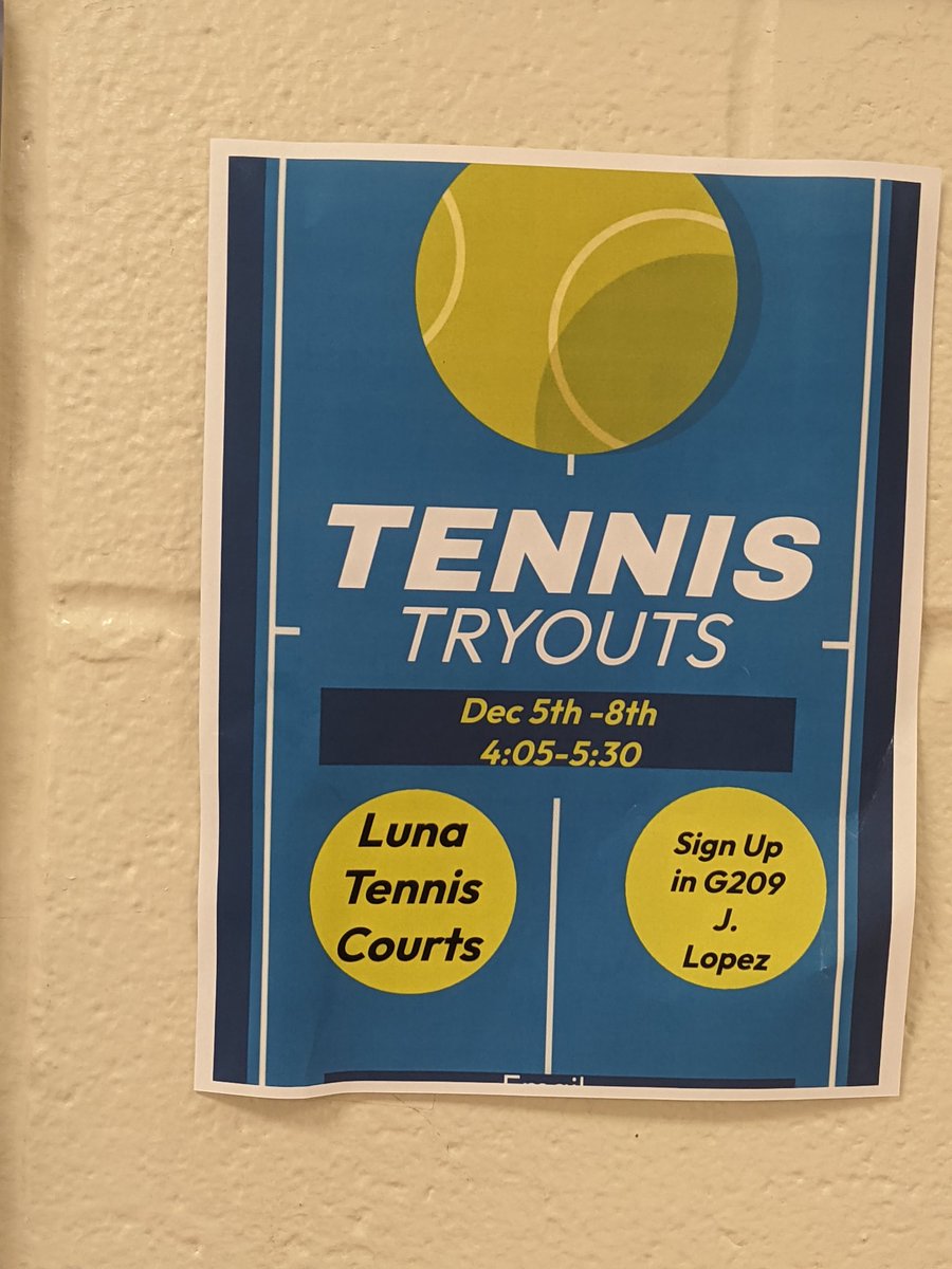 Tennis tryouts start tomorrow! 
🎾 🐮