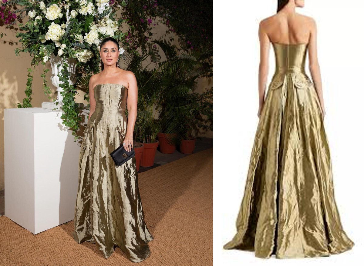 CelebsDress's tweet photo. Radiating elegance, Kareena Kapoor adorns a metallic dress by Ralph Lauren. Snap up her style from https://t.co/2cmkrBwzCP #RalphLauren #CelebrityLook https://t.co/tLh0yoC9As