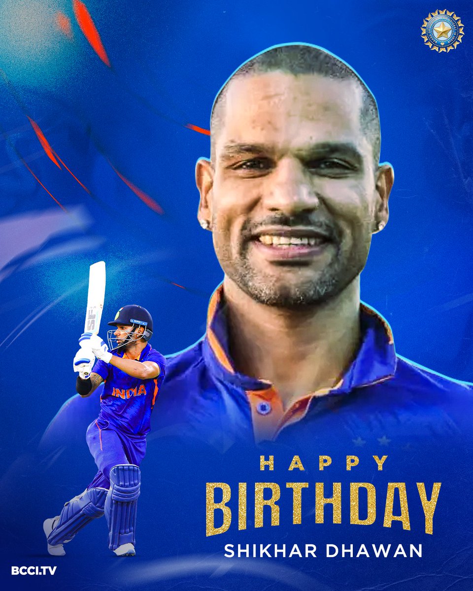 BCCI's tweet photo. 269 intl. matches 👌
10,867 intl. runs 🙌
2⃣0⃣1⃣3⃣ Champions Trophy winner 🏆

Here's wishing @SDhawan25 a very Happy Birthday! 🎂👏

#TeamIndia https://t.co/rbwUdPQvP9